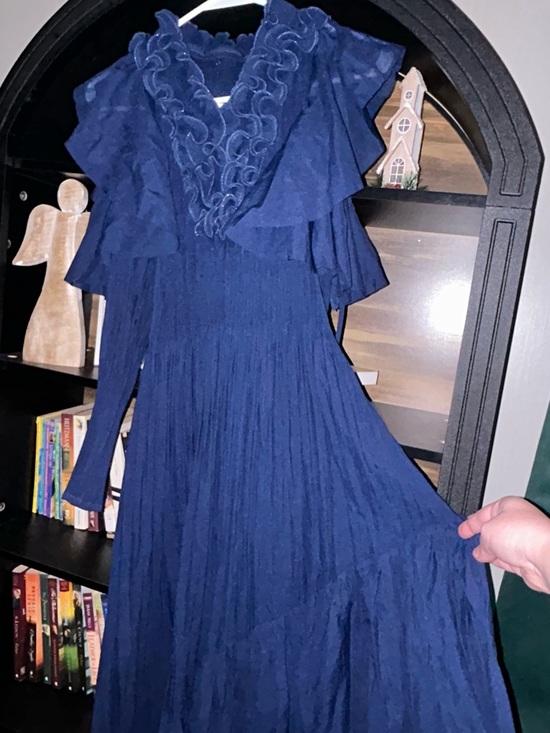Dresses & Skirts - “Oh So Modest” Navy Ruffled Maxi Dress